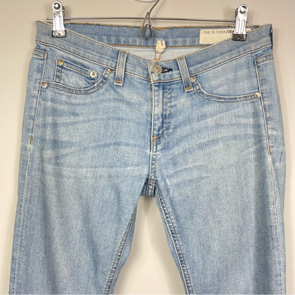 Rag & Bone Raw Hem Frayed Cuff Skinny Jeans in Blue Cln Birdie Light Wash Y2K 26 - Picture 6 of 15